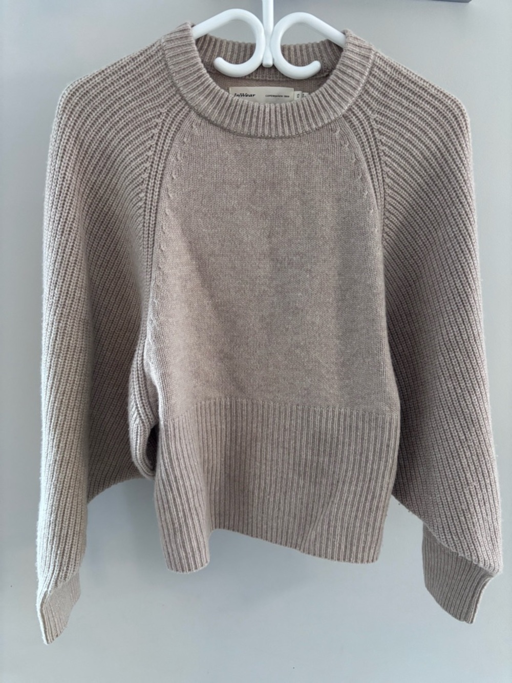 Inwear Women's Crewneck Knit wool Sweater in Beige